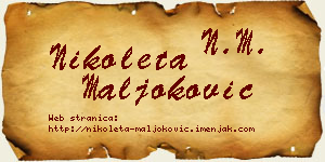 Nikoleta Maljoković vizit kartica
